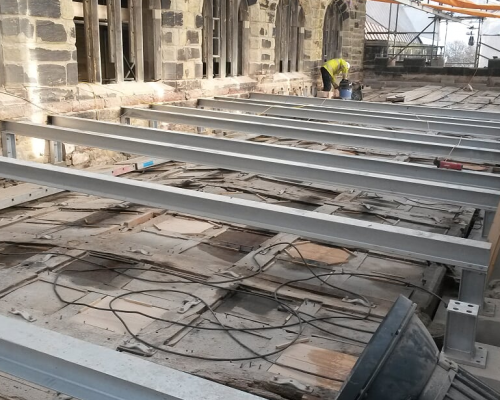 Oak roof supported