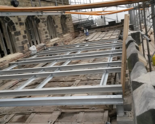 Oak roof supported